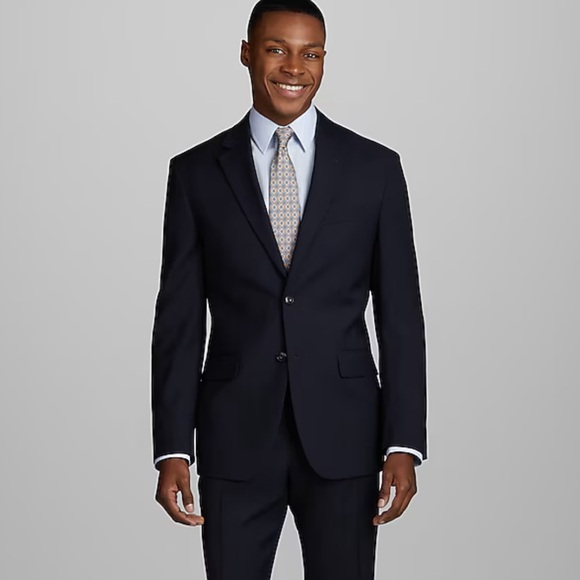 Jos. A. Bank Gordon Solid Blazer Suit In Navy 100% Wool‎ Size 46 Workwear
